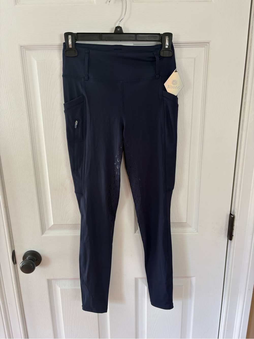 FITST4 Girl's Full Seat High Waist Zip Pockets Breeches, size L